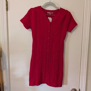 NWT Red Button-Up Mini Dress